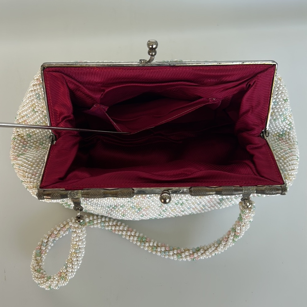 Vintage 1960s Candy Candy Button Beaded Clutch Evening Purse - Picture 4 of 12
